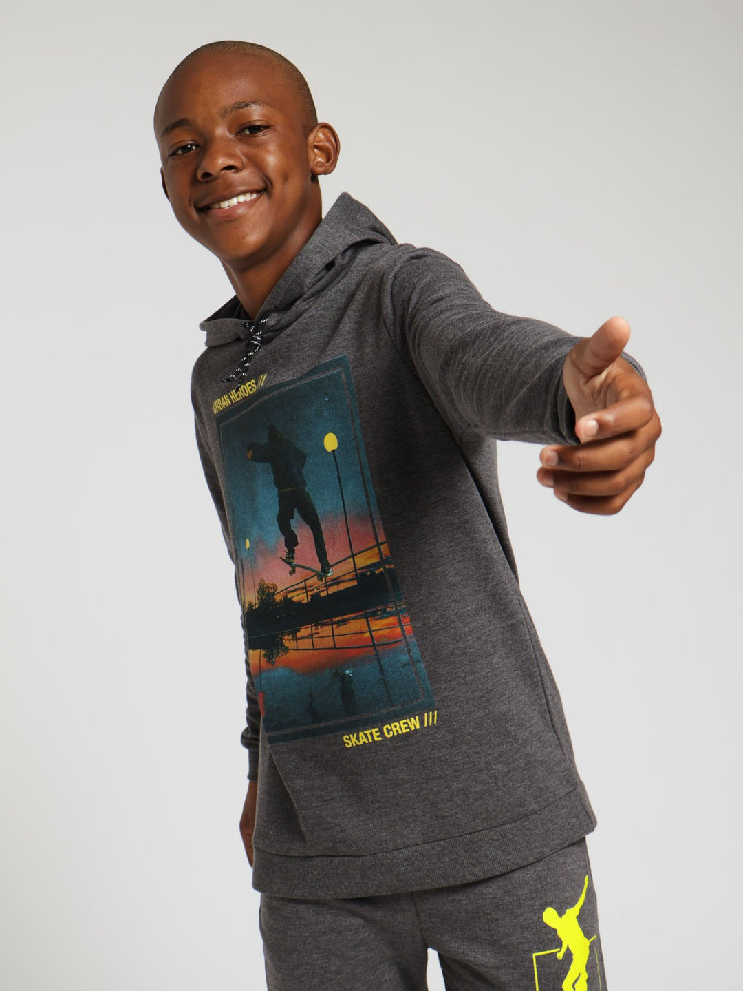 Boys Skate Fleece Top - Charcal Melange