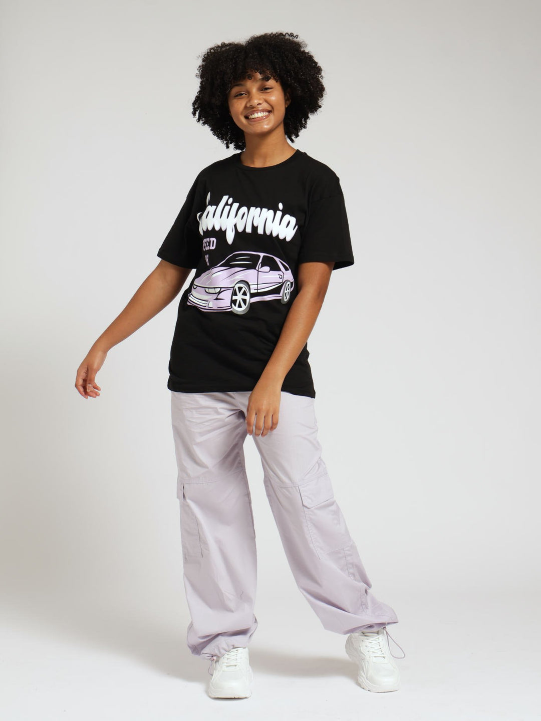 Girls Cargo Parachute Pants - Lilac