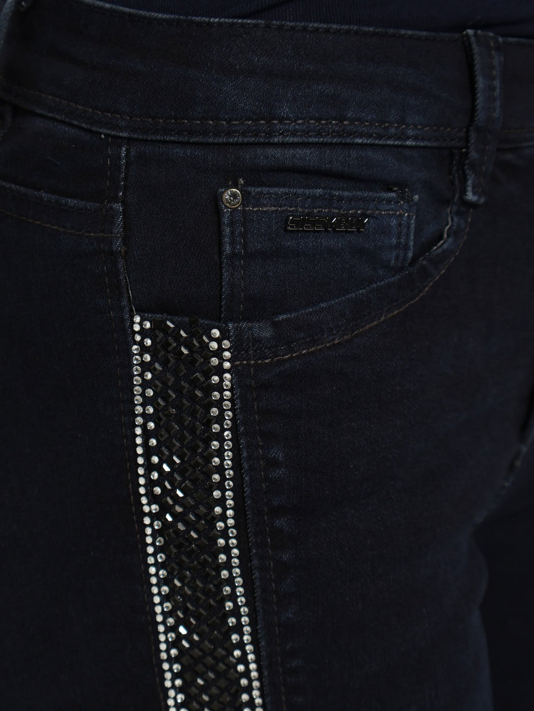 Axel Skinny Jean With Side Tape - Blue/Black