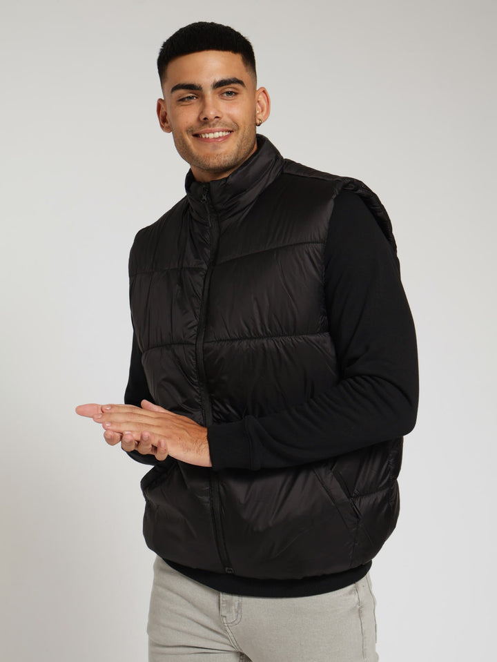 Puffer Gilet Jacket - Black