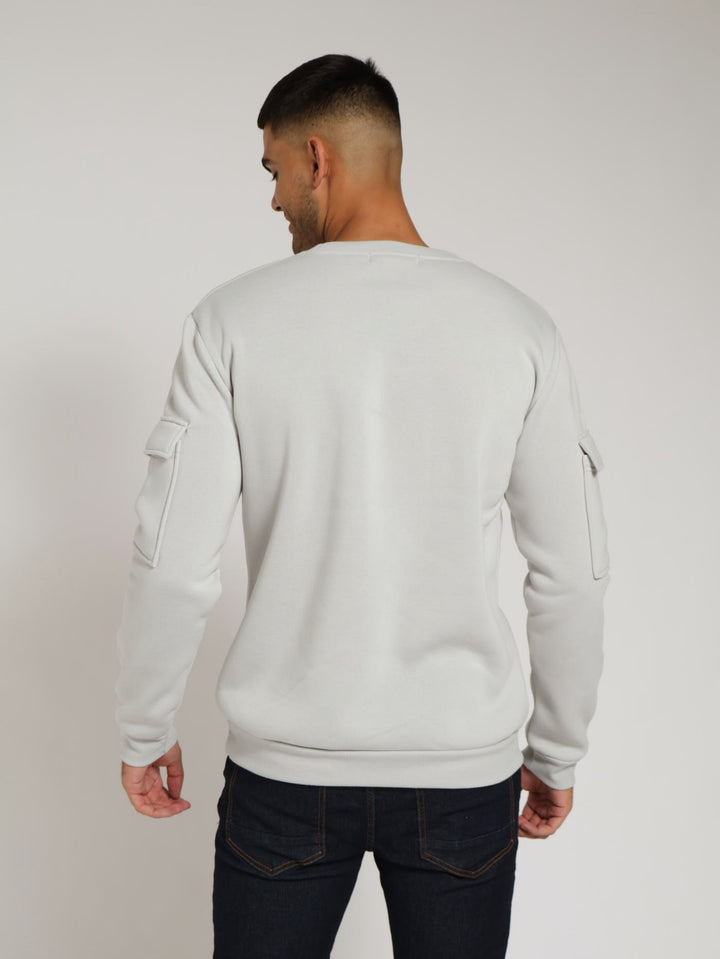 Fashion Crew Utility Pullover - Grey