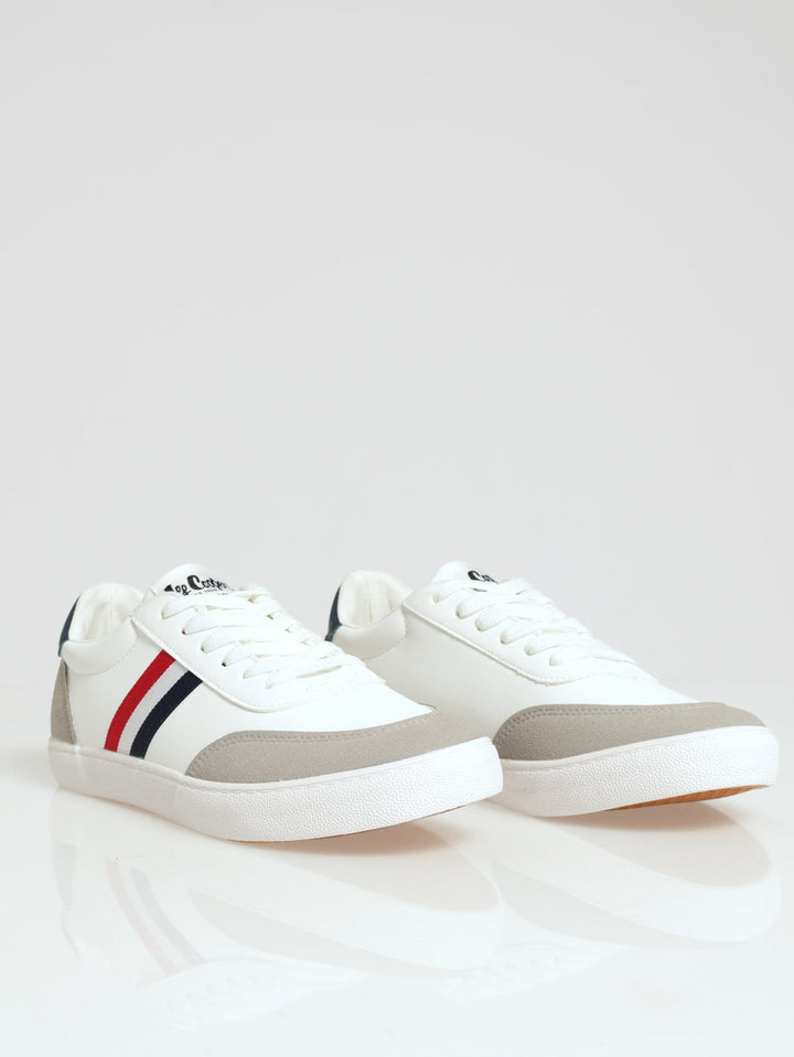Wilbur Tape Detail Lace Up Sneaker - White
