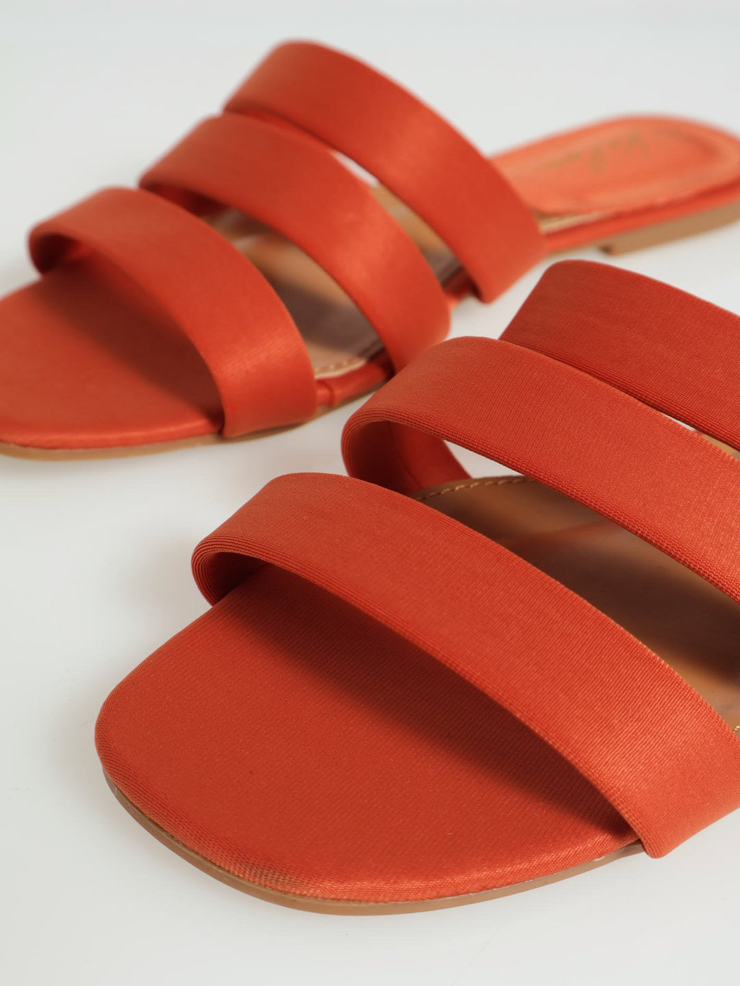 3 Strap Basic Mule Sandal - Rust