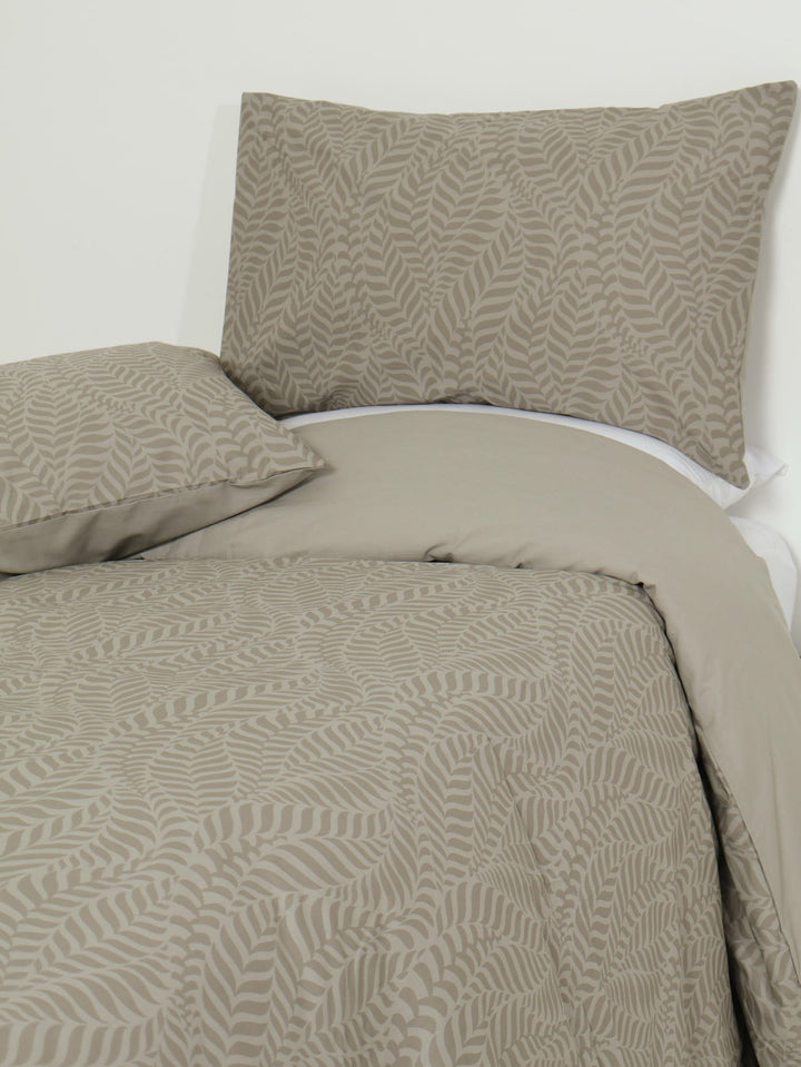 Leafie Duvet Set Stone Edgars