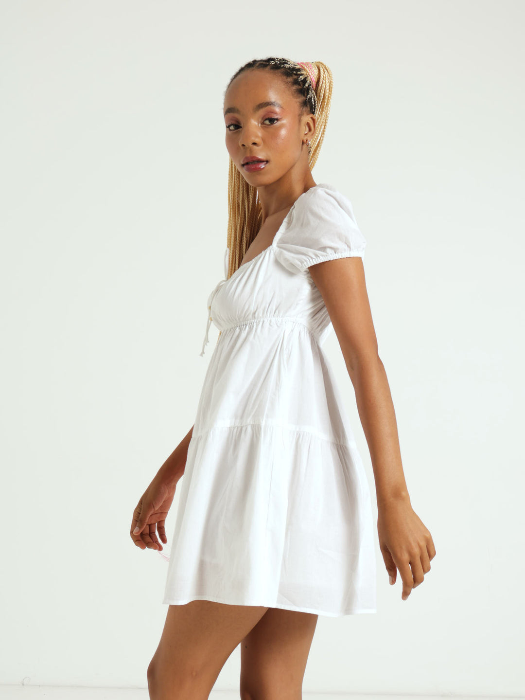 Babydoll Mini Dress - White
