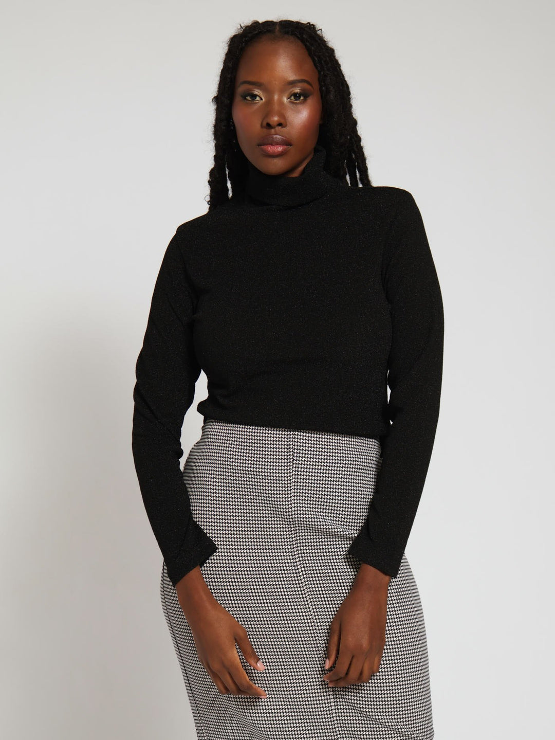 Shimmer Poloneck - Black