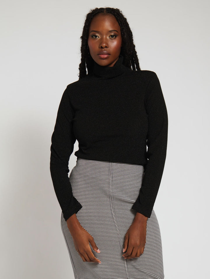 Shimmer Poloneck - Black
