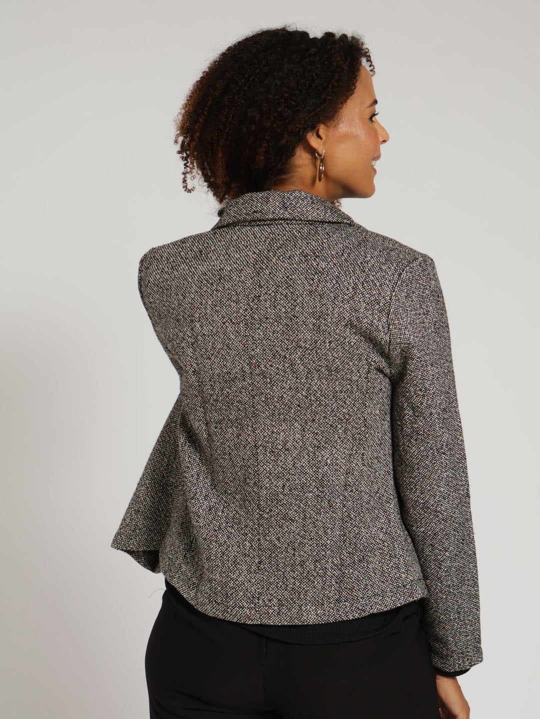 Tweed Collar Jacket - Black