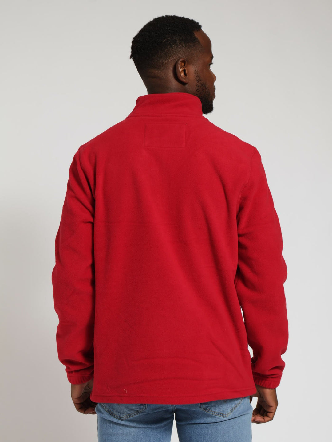 Quarter Zip Polar Fleece Top - Dark Red