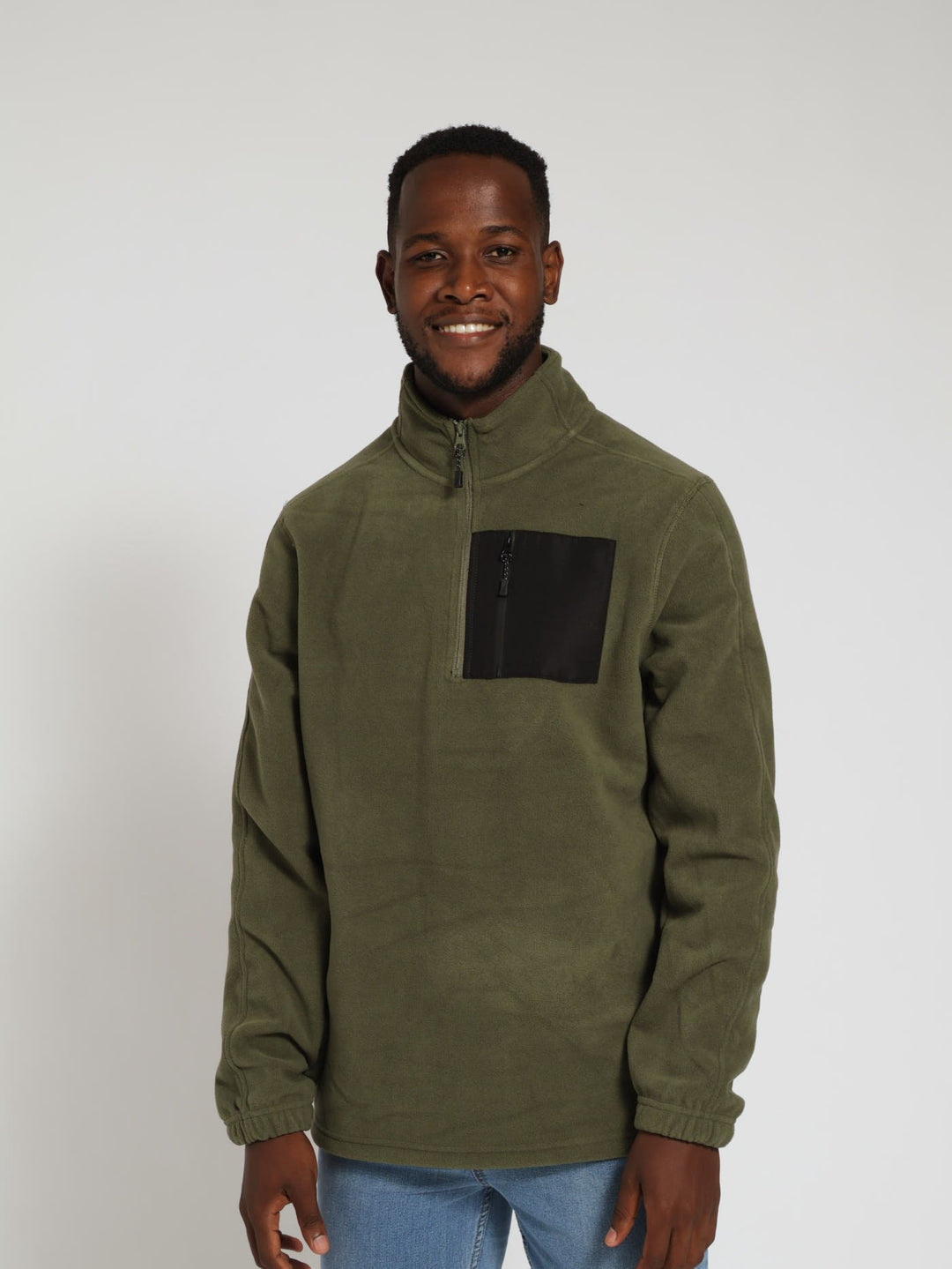 Quarter Zip Polar Fleece Top - Fatigue