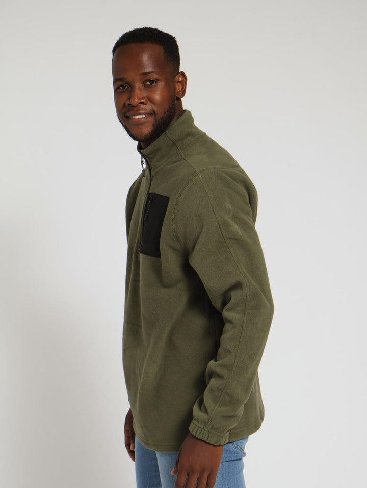 Quarter Zip Polar Fleece Top - Fatigue