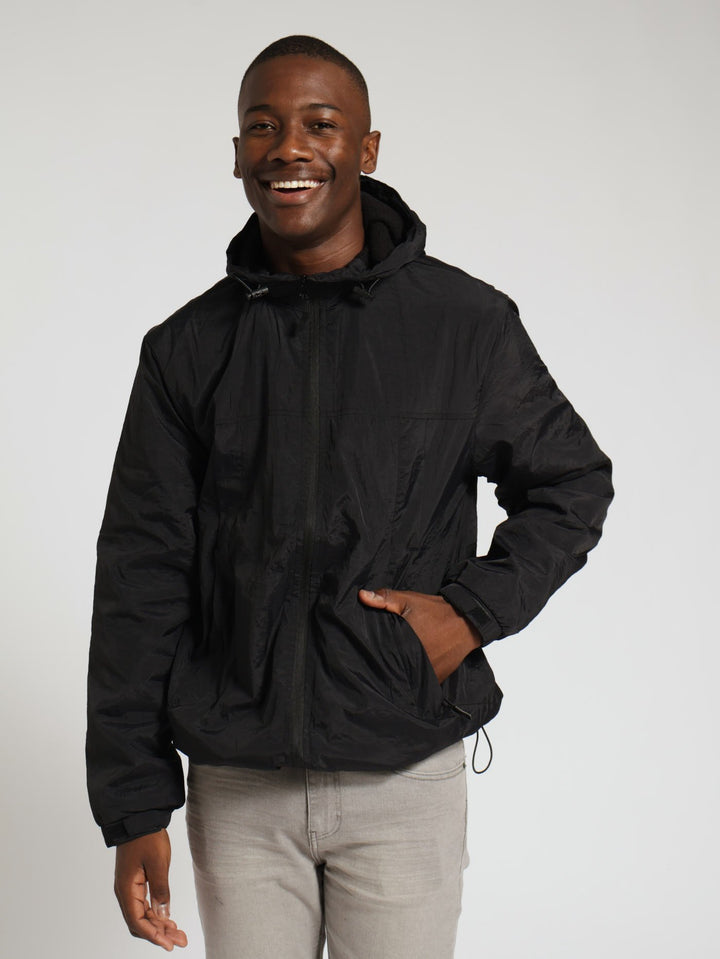 Hooded Windbreaker - Black