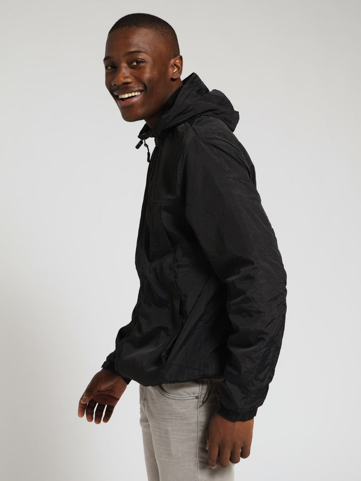 Hooded Windbreaker - Black