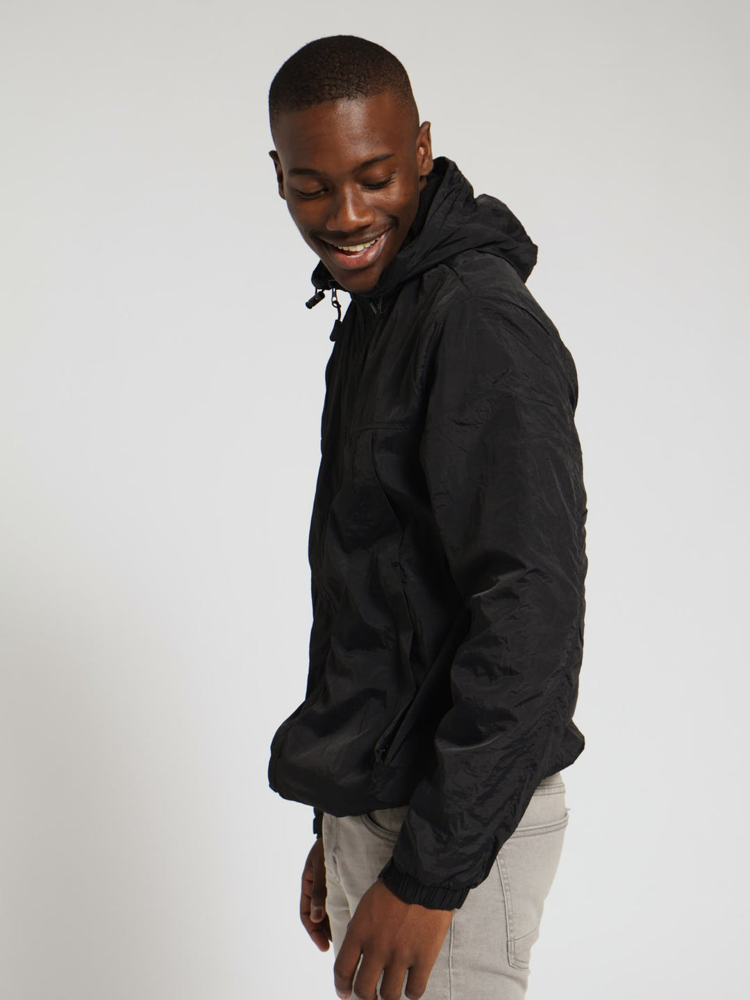 Hooded Windbreaker - Black