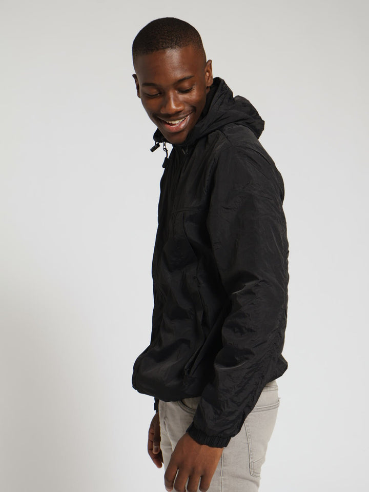 Hooded Windbreaker - Black