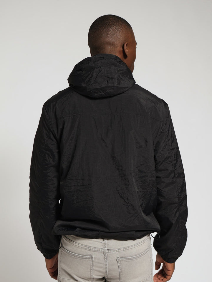 Hooded Windbreaker - Black