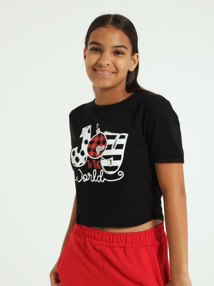 Girls Ring Joy Tee - Black