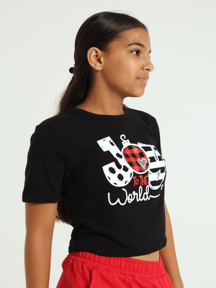 Girls Ring Joy Tee - Black