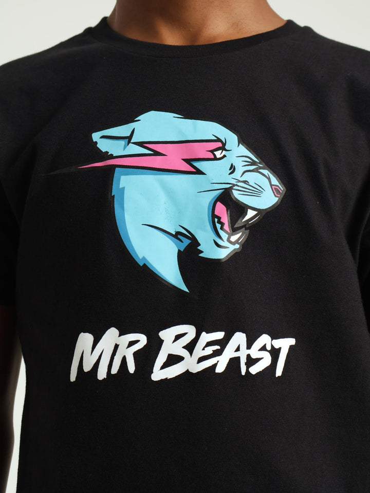 Boys Mr Beast Tee - Black