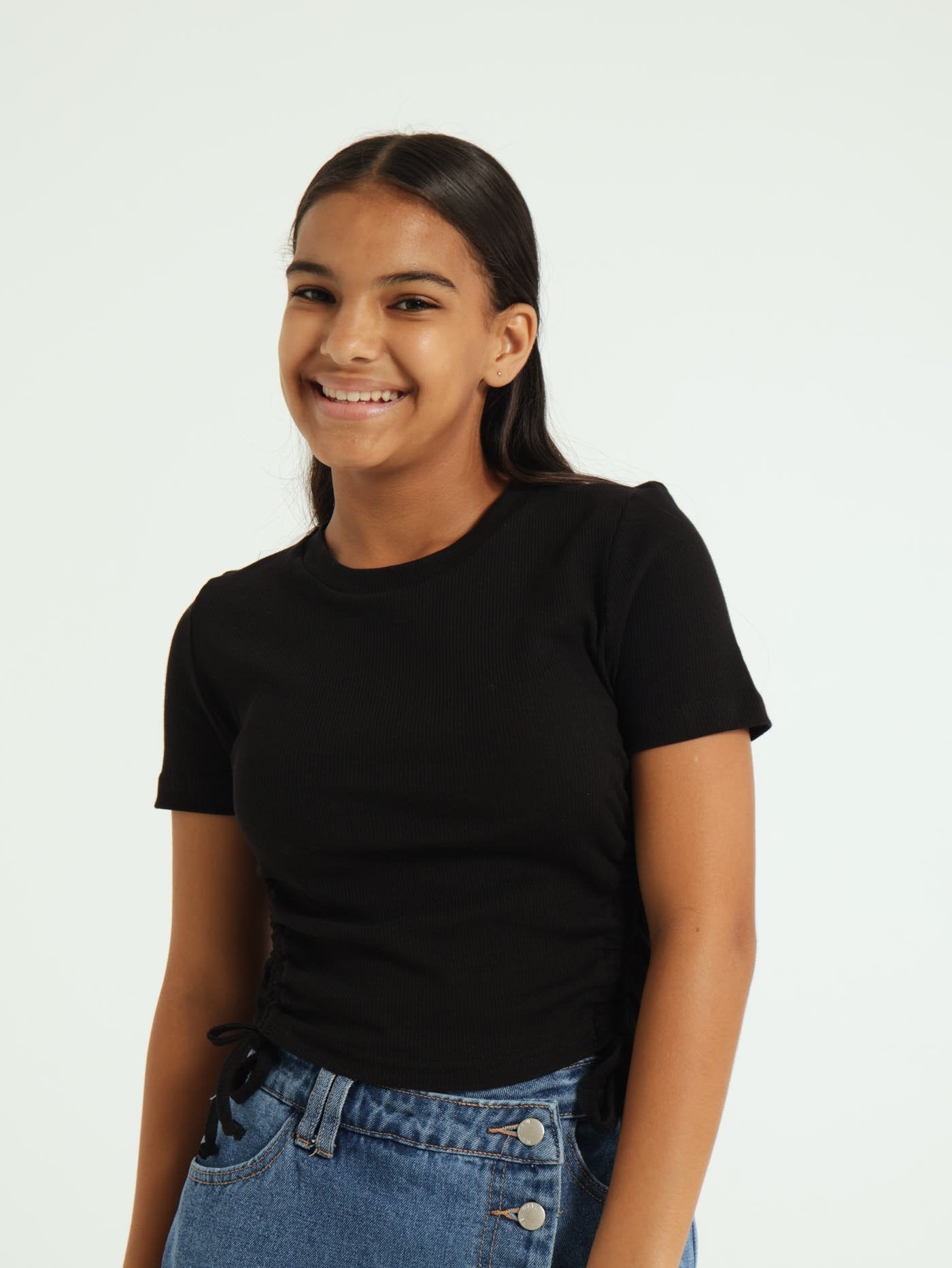 Girls Ribbed Top - Black – Edgars