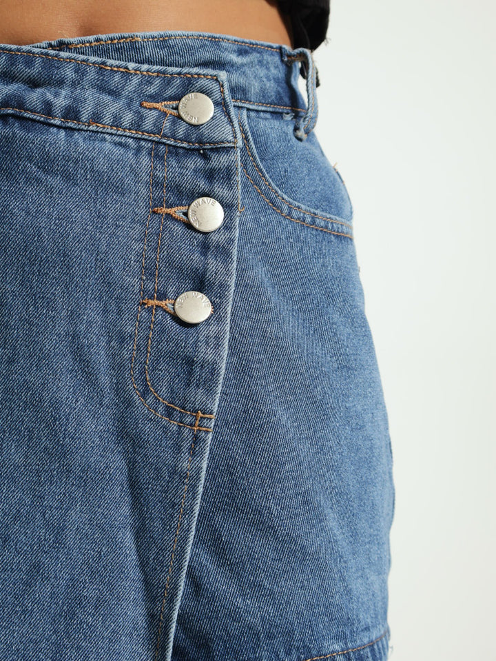 Girls Denim Skort - Dark Blue