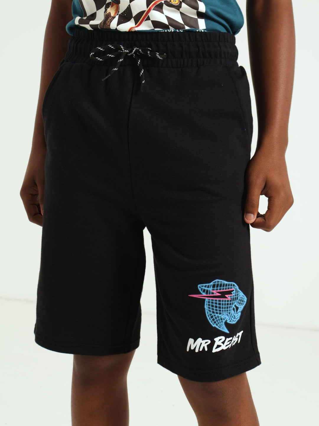 Boys Wired Mr Beast Shorts - Black