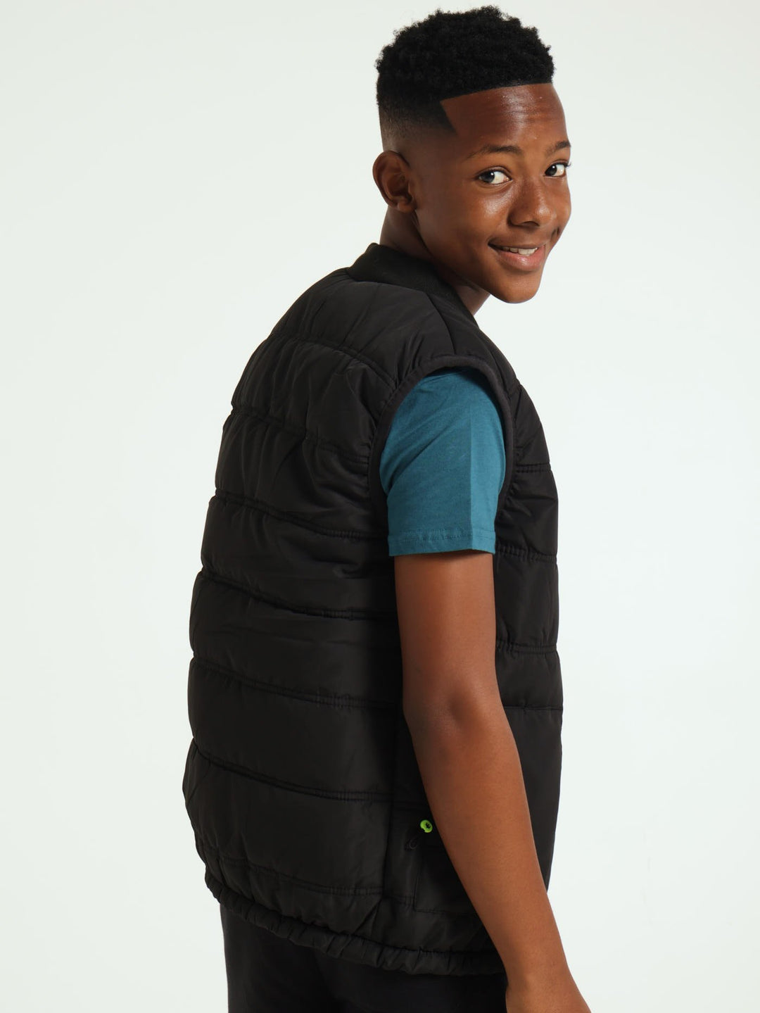 Boys Sleeveless Puffer Jacket - Black