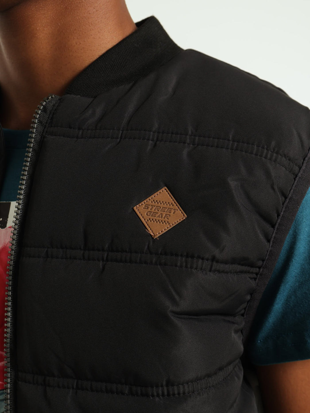 Boys Sleeveless Puffer Jacket - Black