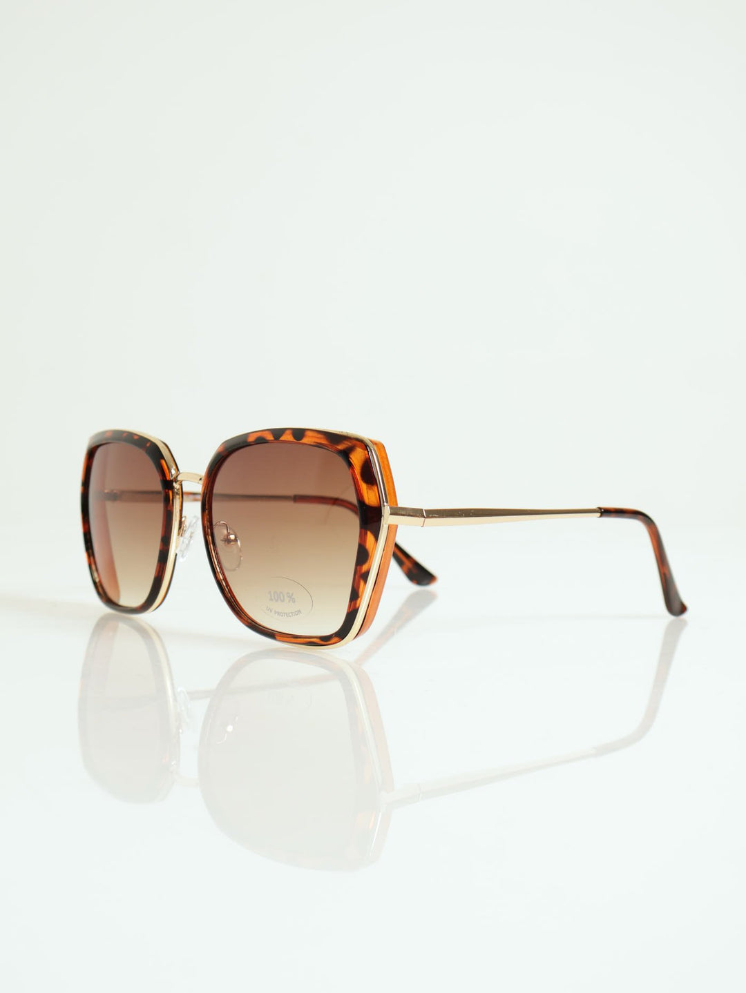 Round Frame With Brown Gradient Sunglasses - Tortoise