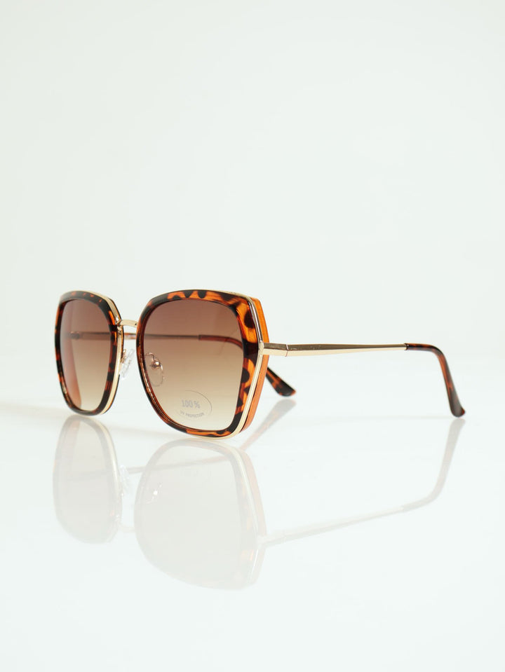 Round Frame With Brown Gradient Sunglasses - Tortoise