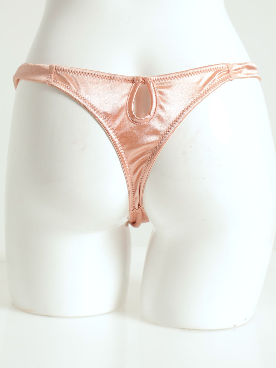 3 Pack Matching Satin Thong With Keyhole
