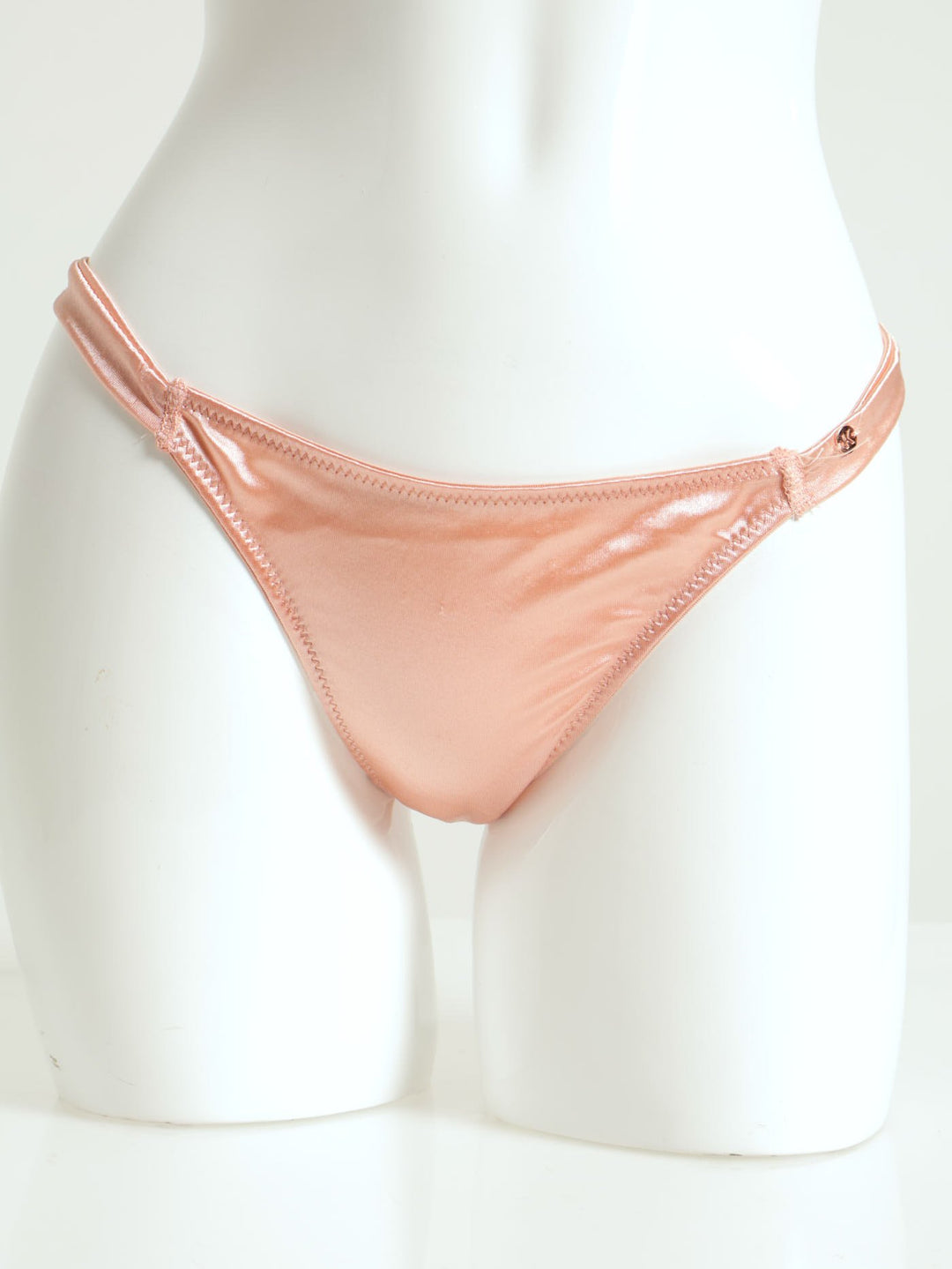 3 Pack Matching Satin Thong With Keyhole