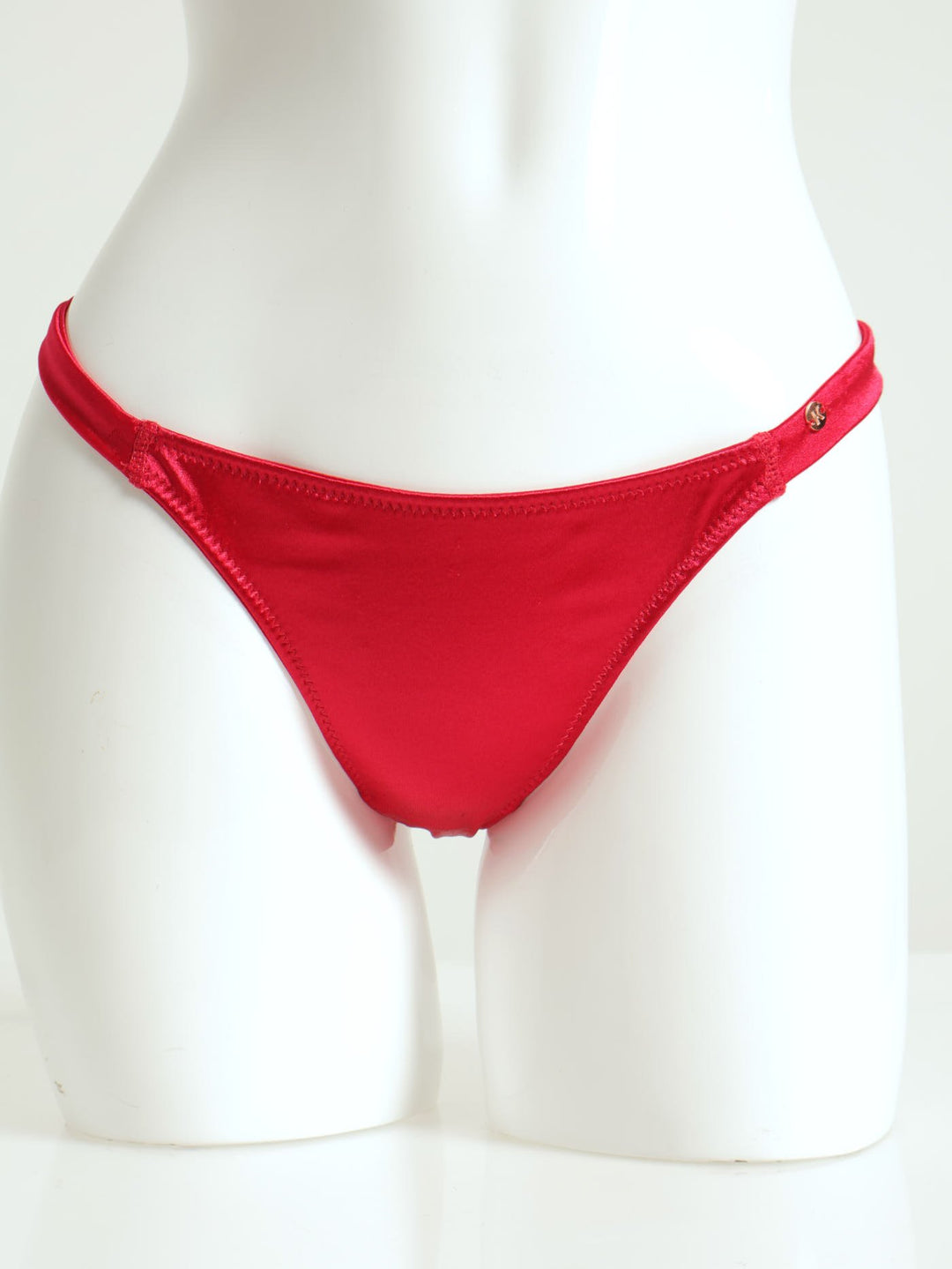 3 Pack Matching Satin Thong With Keyhole