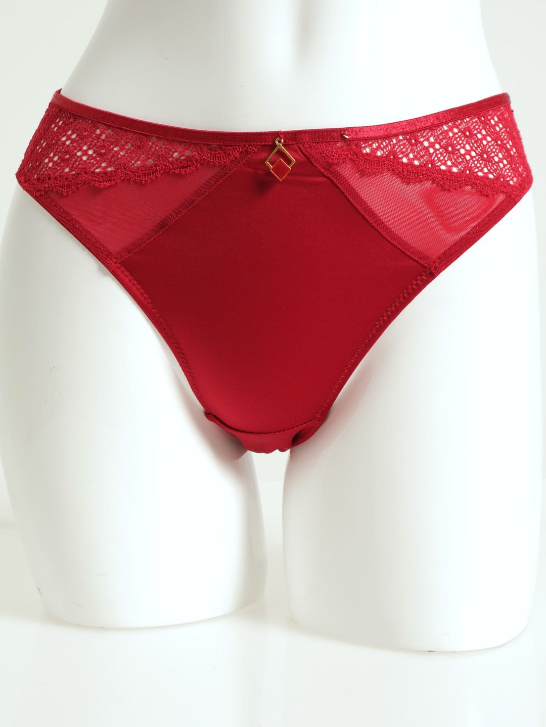 Satin Bikini Panty - Red