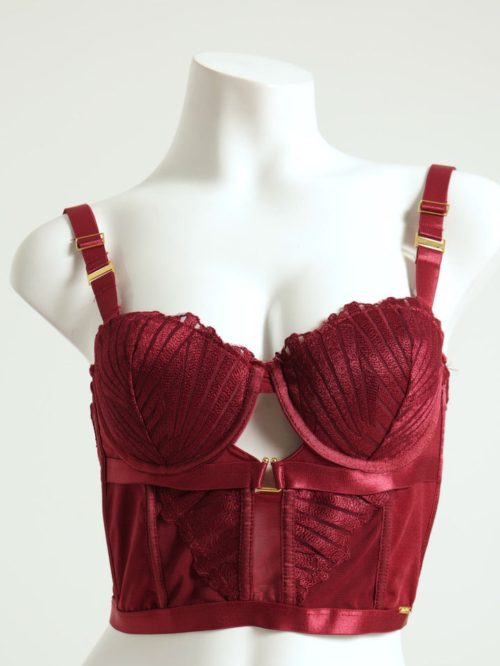Lace Corset Bra - Red