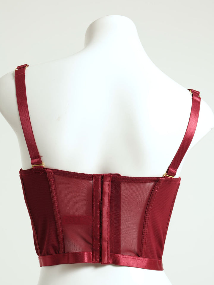 Lace Corset Bra - Red