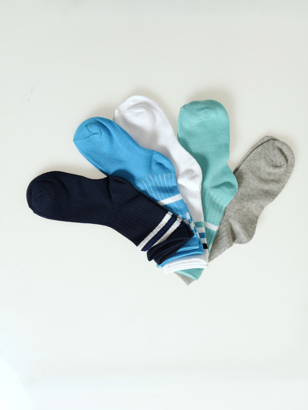 Pre-Boys 5 Pack Stripe Ribbed Sport Socks - White