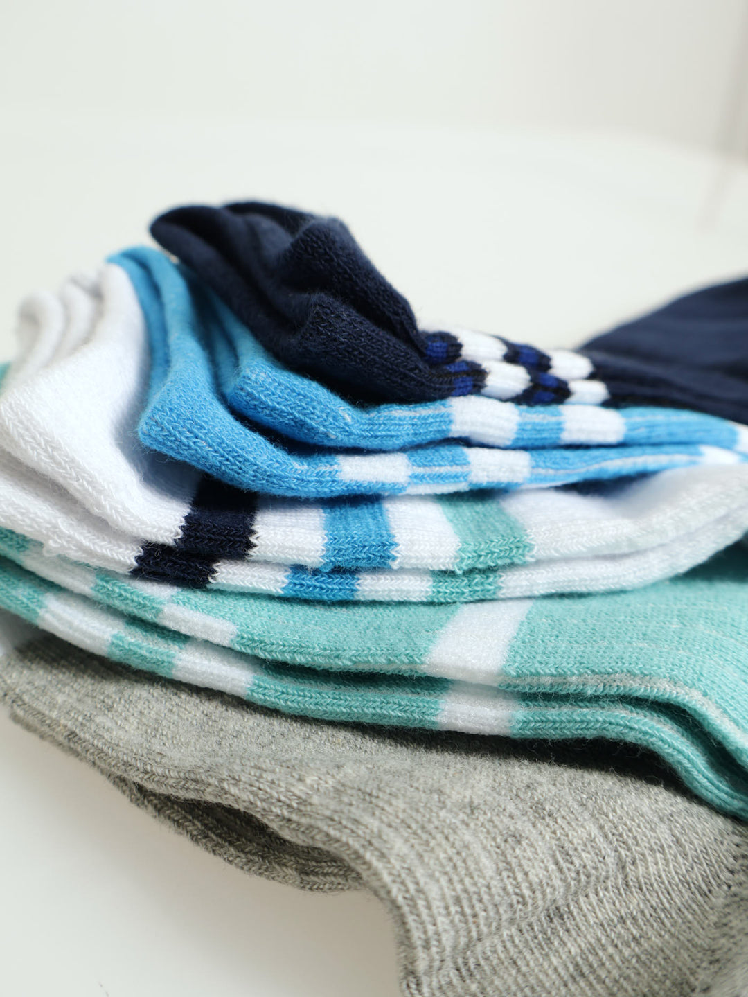 Pre-Boys 5 Pack Stripe Ribbed Sport Socks - White