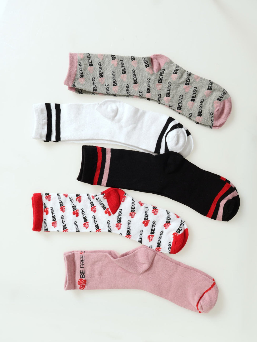 Girls 5 Pack Nautical Ribbed Anklet Socks - White