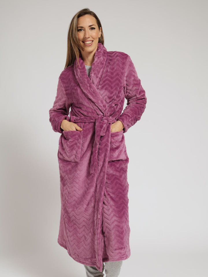 Embossed Fluffy Gown - Purple