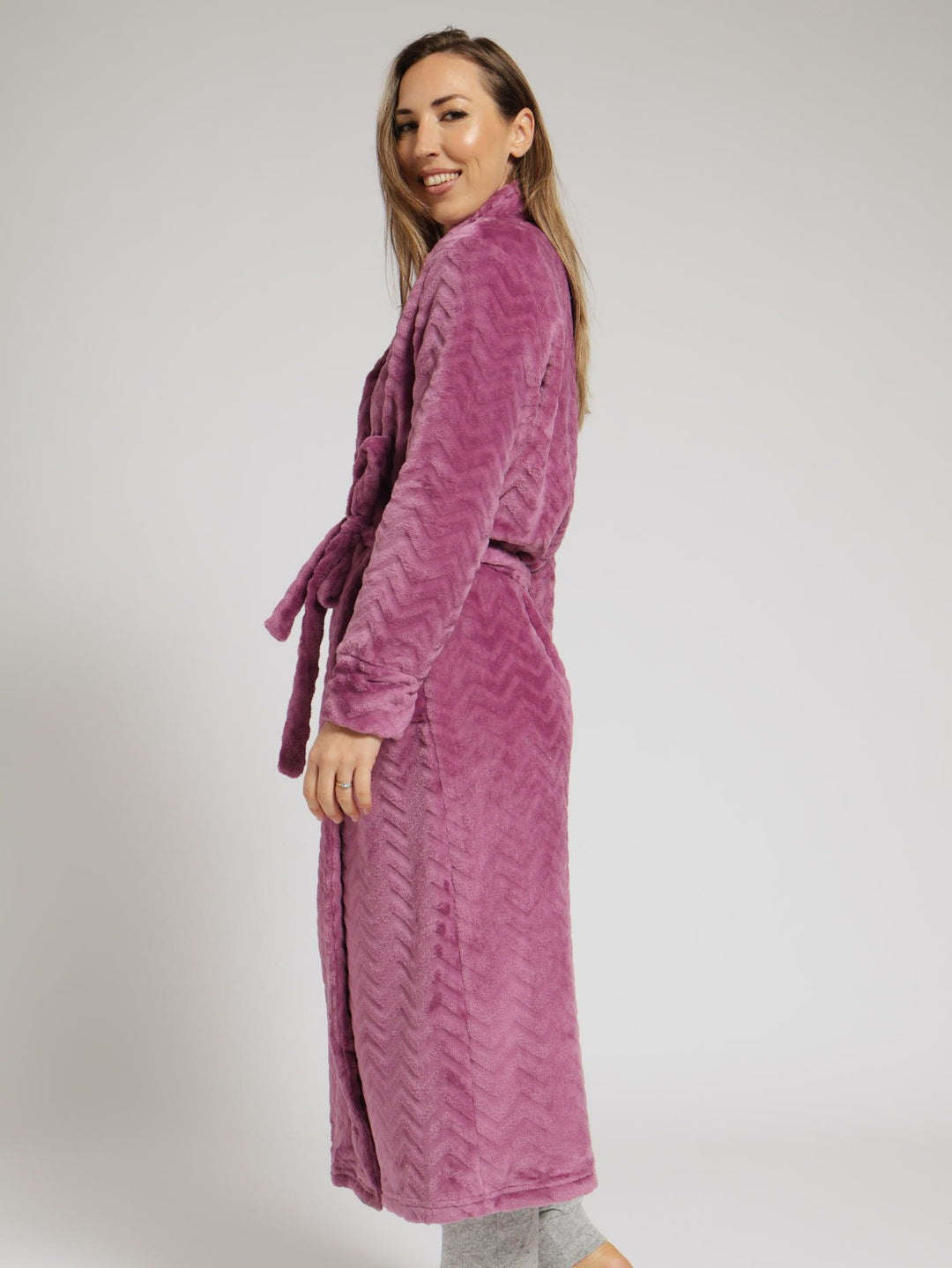 Embossed Fluffy Gown - Purple