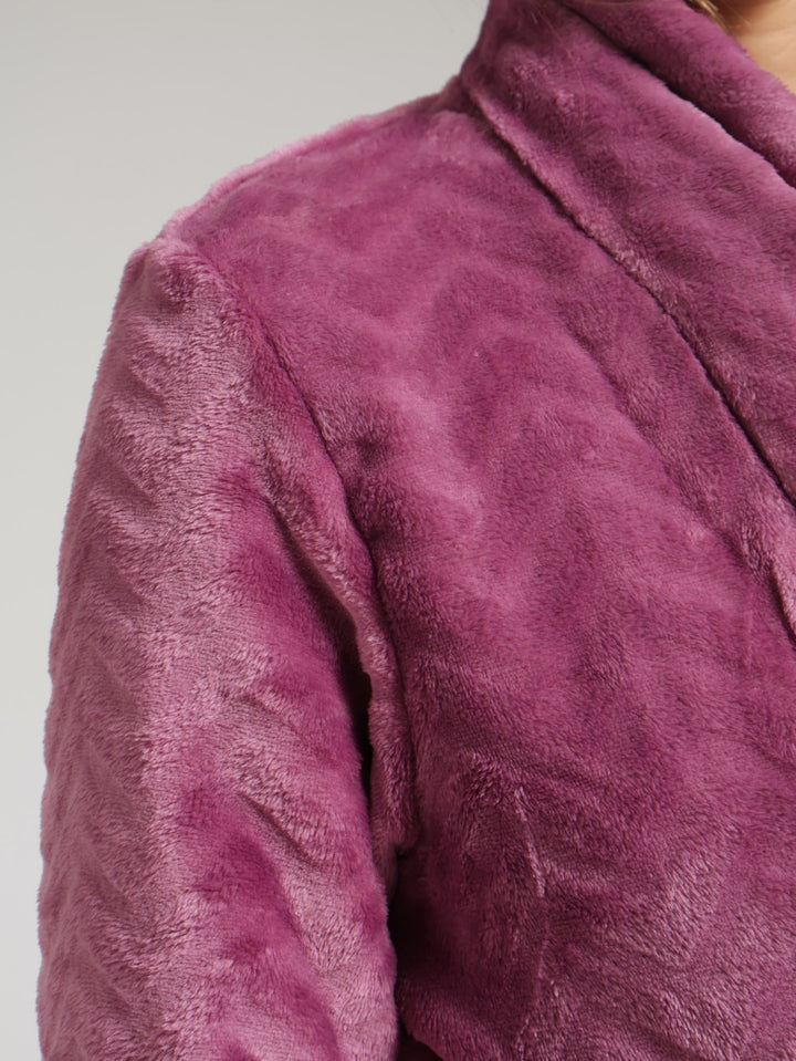 Embossed Fluffy Gown - Purple