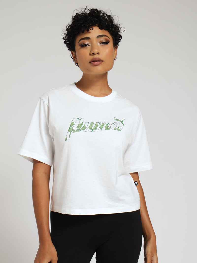 Blossom Graphic Tee - White