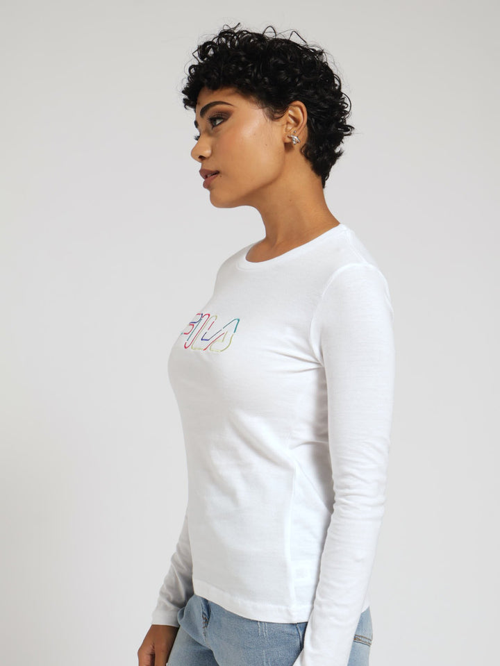 Cara Long Sleeve Top - White