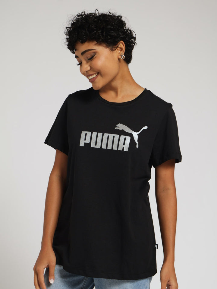 Metallic Active Top - Black