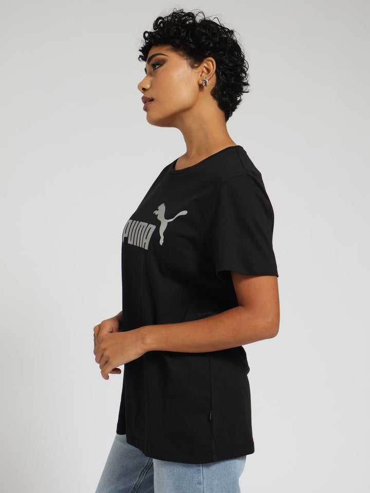 Metallic Active Top - Black