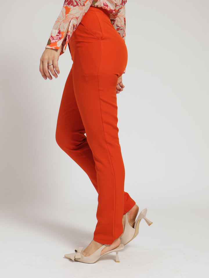 D-Ring Belted Tapered Leg Pants - Tangerine