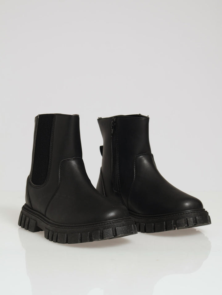Girls Chunky Chelsea Boot - Black