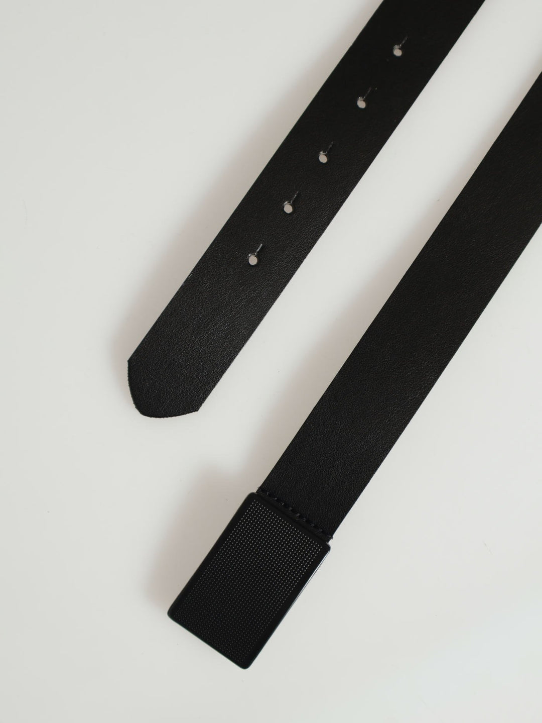 Belt With Embossed Plate - Black