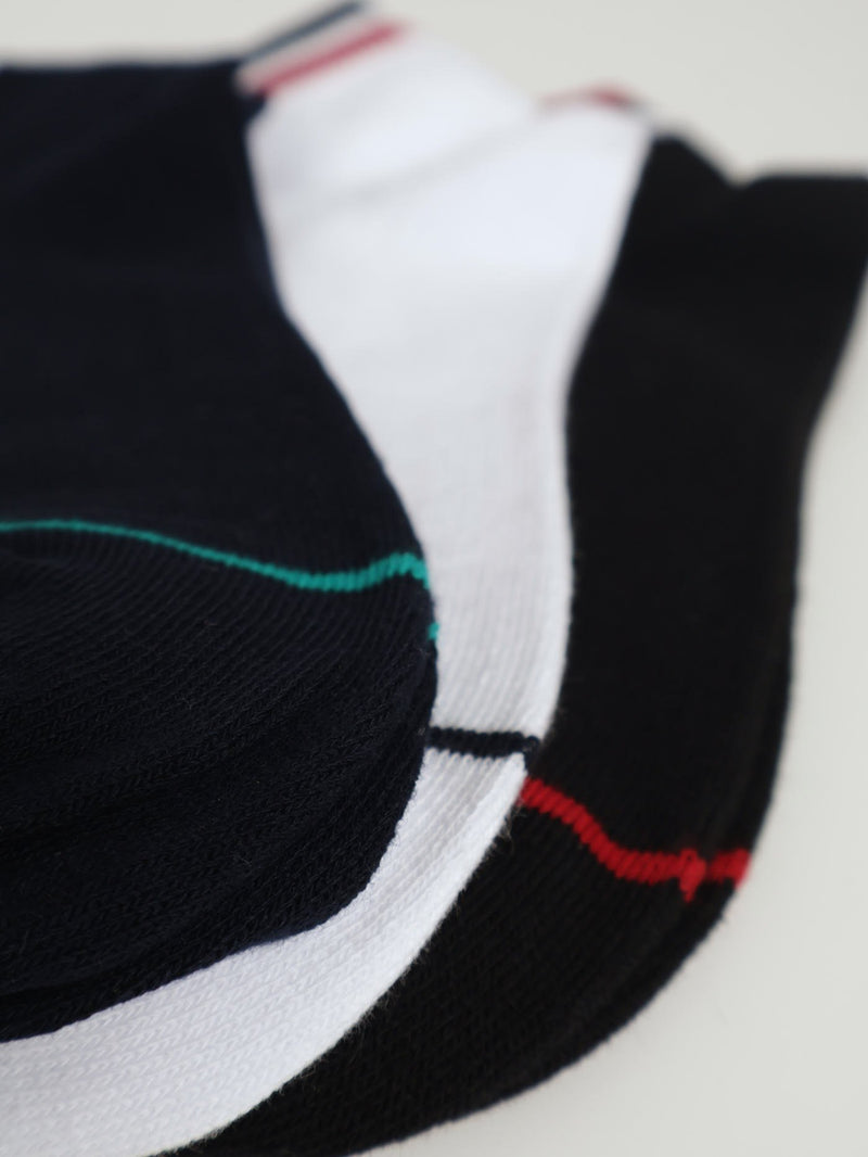 3 Pack Low Cut Contrast Socks